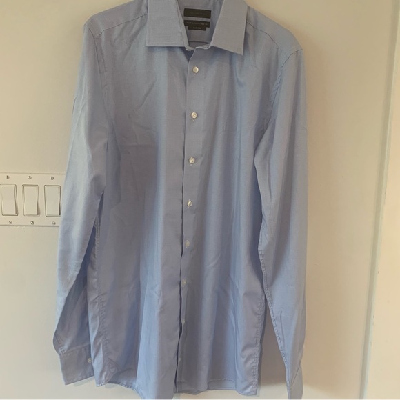 Saks Fifth Avenue Other - NWOT Saks Fifth Ave Carlisle Button Up Blue Tooth hound  Mens 16 EU 41
